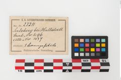 Etikett zu Bronzesitula (NHMW-PRAE-025211)